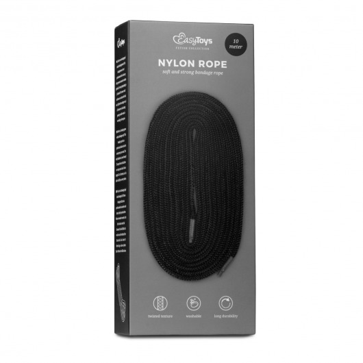 Черная веревка для бондажа Easytoys Bondage Rope - 10 м. - EDC Wholesale - купить с доставкой в Краснодаре