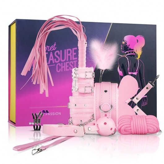 Розовый эротический набор Pink Pleasure - Secret Pleasure Chest - купить с доставкой в Краснодаре