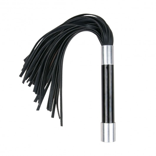 Черная плеть Easytoys Flogger With Metal Grip - 38 см. - Easy toys - купить с доставкой в Краснодаре