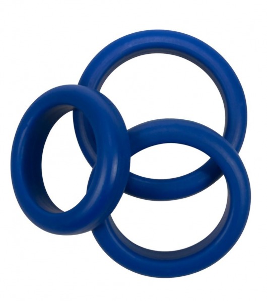 Набор из 3 синих эрекционных колец Blue Mate - Orion - в Краснодаре купить с доставкой