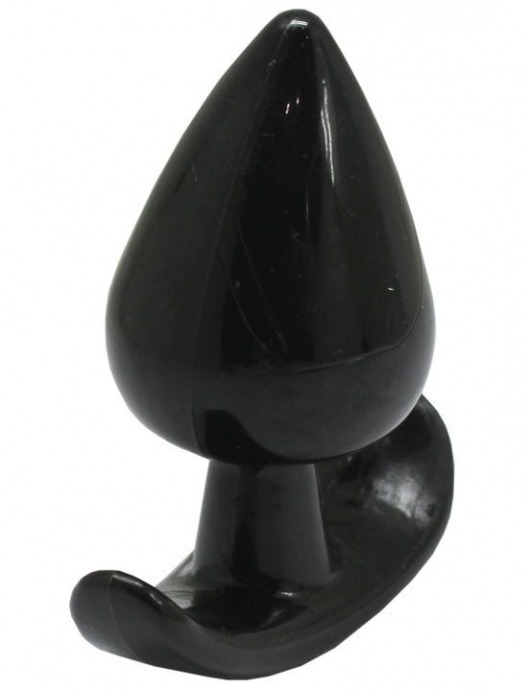 Черная коническая анальная пробка с ограничителем - 8,5 см. - Eroticon