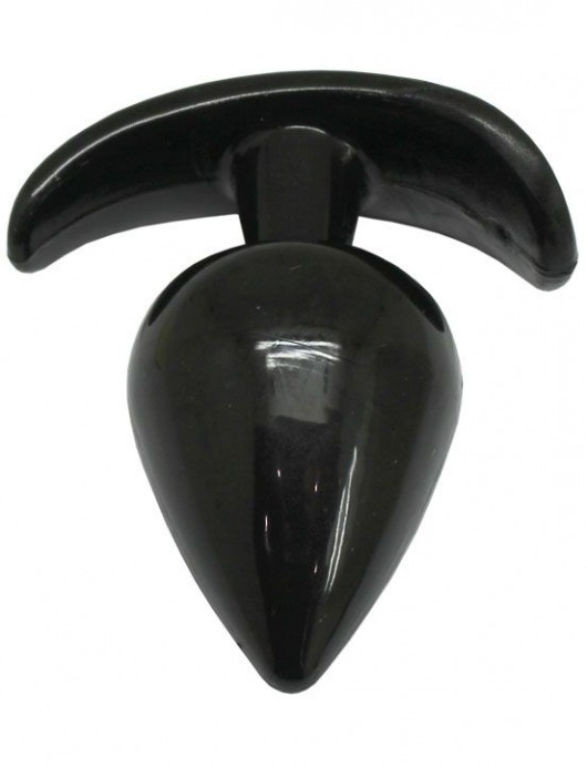 Черная коническая анальная пробка с ограничителем - 8,5 см. - Eroticon