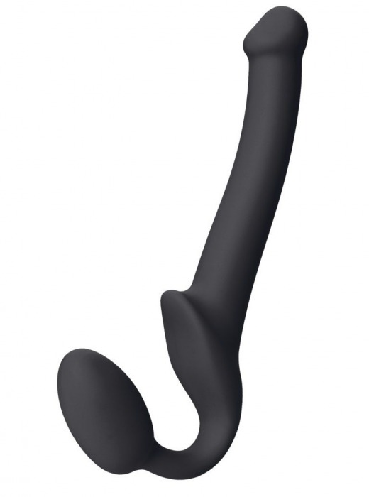 Черный безремневой страпон Silicone Bendable Strap-On S - Strap-on-me - купить с доставкой в Краснодаре