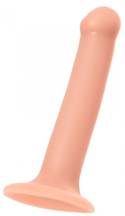 Телесный фаллос на присоске Silicone Bendable Dildo M - 18 см. - Strap-on-me - купить с доставкой в Краснодаре