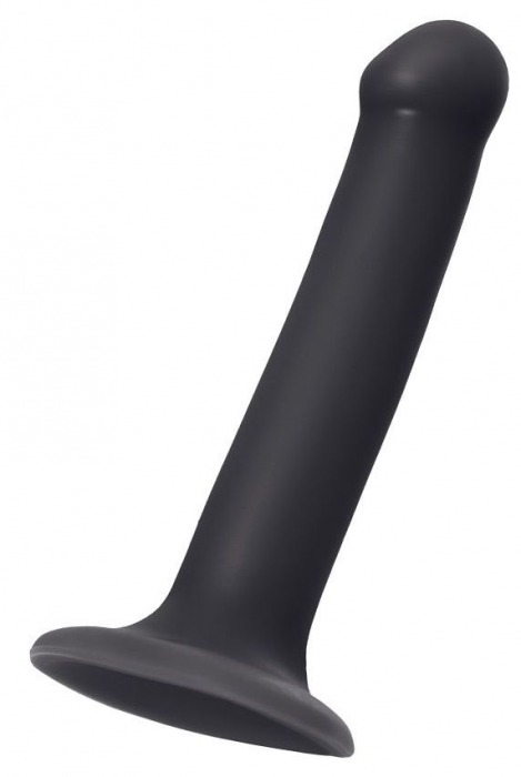 Черный фаллос на присоске Silicone Bendable Dildo M - 18 см. - Strap-on-me - купить с доставкой в Краснодаре