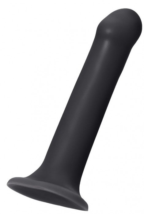 Черный фаллос на присоске Silicone Bendable Dildo L - 19 см. - Strap-on-me - купить с доставкой в Краснодаре