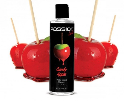 Смазка на водной основе Passion Licks Water Based Flavored Lubricant со вкусом яблока - 236 мл. - XR Brands - купить с доставкой в Краснодаре