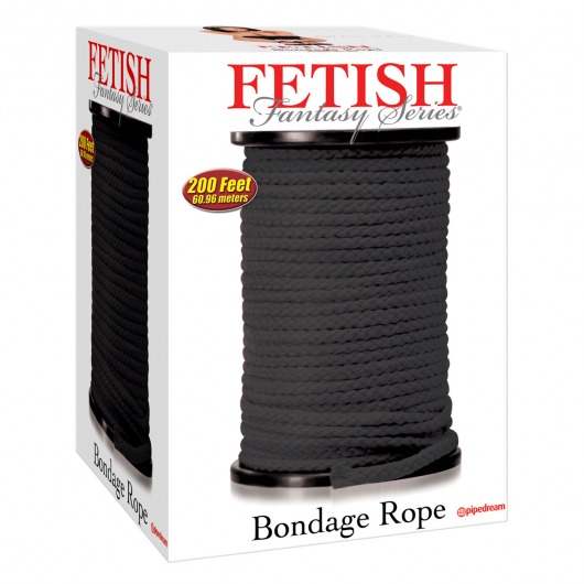 Черная веревка для связывания Bondage Rope - 60,9 м. - Pipedream - купить с доставкой в Краснодаре