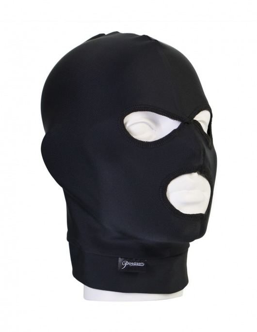 Черная маска на голову Spandex Hood - Pipedream - купить с доставкой в Краснодаре