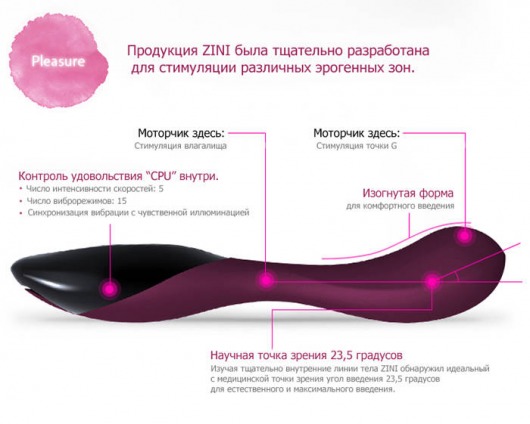 Вибратор ZINI RAN черного цвета с золотыми вставками - ZINI