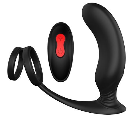 Черный массажер простаты REMOTE P-PLEASER - Dream Toys - в Краснодаре купить с доставкой