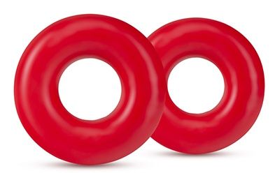 Набор из 2 красных эрекционных колец DONUT RINGS OVERSIZED - Blush Novelties - в Краснодаре купить с доставкой