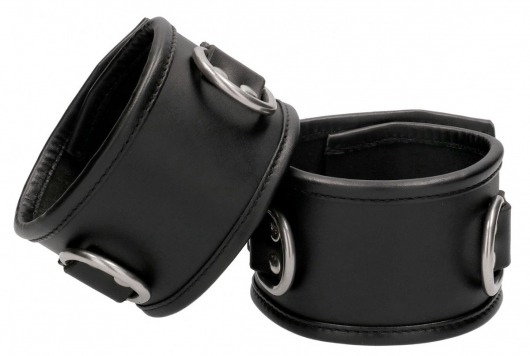 Черные наручники Restraint Handcuff With Padlock с замочком - Shots Media BV - купить с доставкой в Краснодаре