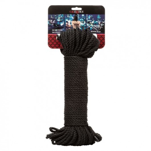 Черная веревка для шибари BDSM Rope - 50 м. - California Exotic Novelties - купить с доставкой в Краснодаре