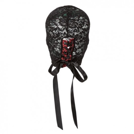 Кружевная маска-шлем на шнуровке сзади Corset Lace Hood - California Exotic Novelties - купить с доставкой в Краснодаре