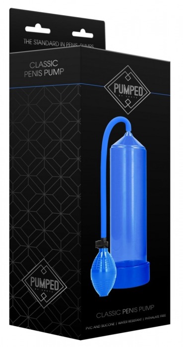 Синяя ручная вакуумная помпа для мужчин Classic Penis Pump - Shots Media BV - в Краснодаре купить с доставкой