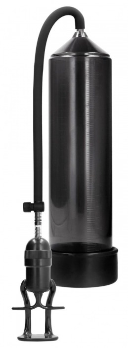 Черная вакуумная помпа для мужчин с насосом в виде поршня Deluxe Beginner Pump - Shots Media BV - в Краснодаре купить с доставкой