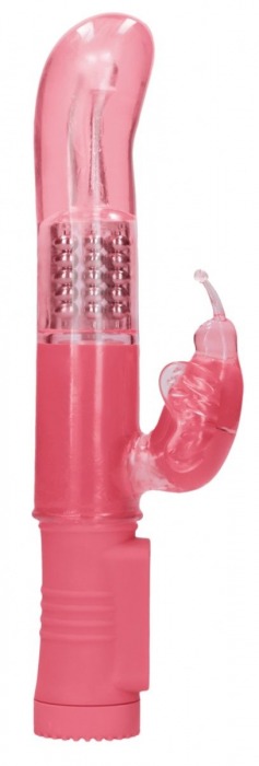 Розовый вибратор-кролик Rotating Butterfly - 22,8 см. - Shots Media BV