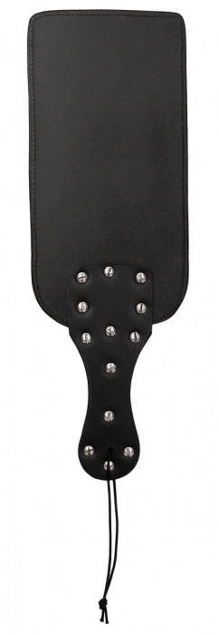 Черная шлепалка Studded Paddle - 38 см. - Shots Media BV - купить с доставкой в Краснодаре