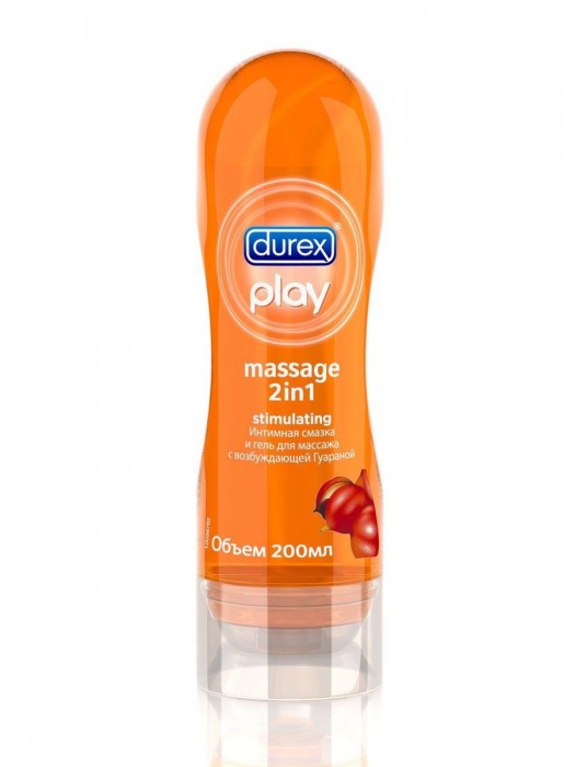 Интимная смазка и гель для массажа DUREX Play Massage 2in1 с гуараной - 200 мл. - Durex - купить с доставкой в Краснодаре