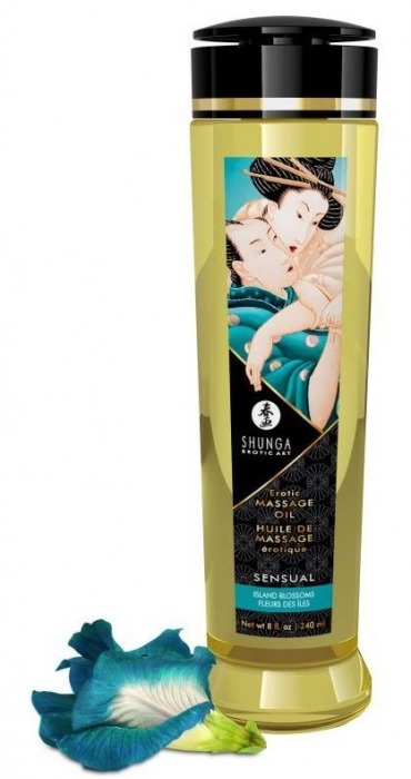Массажное масло Sensual с цветочным ароматом - 240 мл. - Shunga - купить с доставкой в Краснодаре