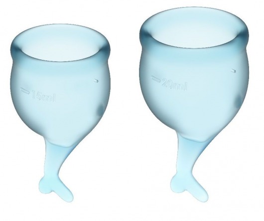 Набор голубых менструальных чаш Feel secure Menstrual Cup - Satisfyer - купить с доставкой в Краснодаре