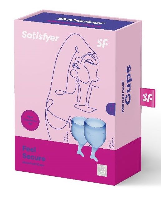 Набор синих менструальных чаш Feel secure Menstrual Cup - Satisfyer - купить с доставкой в Краснодаре