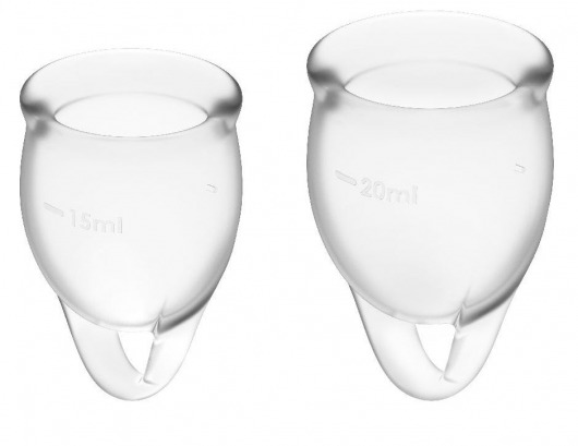 Набор прозрачных менструальных чаш Feel confident Menstrual Cup - Satisfyer - купить с доставкой в Краснодаре
