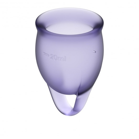 Набор фиолетовых менструальных чаш Feel confident Menstrual Cup - Satisfyer - купить с доставкой в Краснодаре