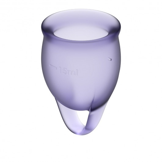 Набор фиолетовых менструальных чаш Feel confident Menstrual Cup - Satisfyer - купить с доставкой в Краснодаре