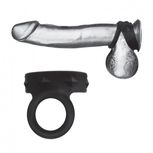 Черное двойное силиконовое кольцо С B GEAR - BlueLine - в Краснодаре купить с доставкой
