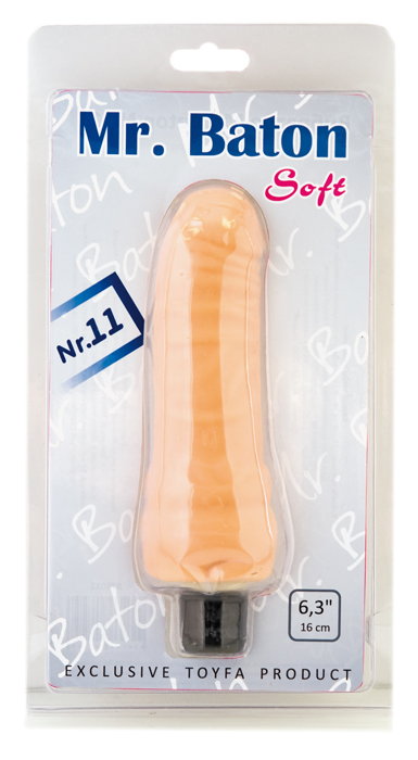 Телесный вибратор Mr.Baton Soft №11 - 16 см. - ToyFa
