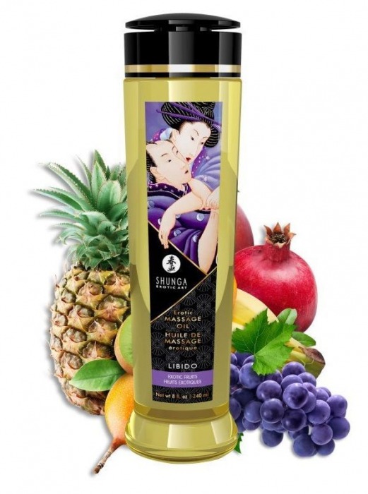 Массажное масло Libido Exotic Fruits с ароматом экзотических фруктов - 240 мл. - Shunga - купить с доставкой в Краснодаре
