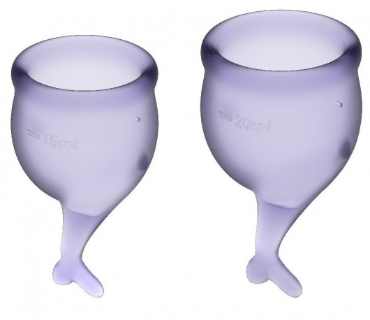 Набор фиолетовых менструальных чаш Feel secure Menstrual Cup - Satisfyer - купить с доставкой в Краснодаре