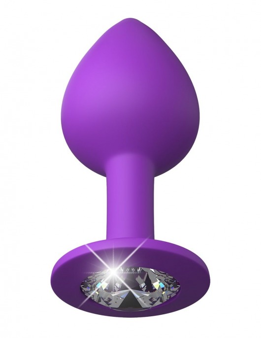 Фиолетовая анальная пробка со стразом Her Little Gem Medium Plug - 8,3 см. - Pipedream - купить с доставкой в Краснодаре