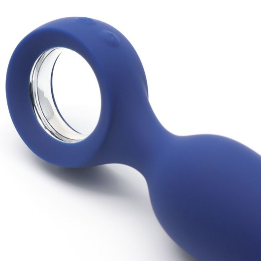 Синяя вибропробка с кольцом Kiss Toy - 12 см. - Kiss Toy