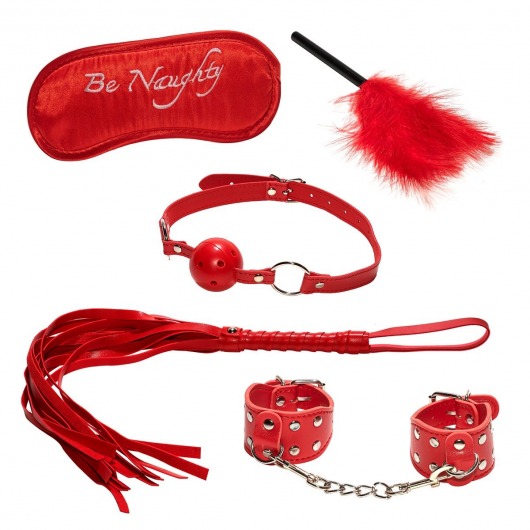Эротический набор БДСМ из 5 предметов в красном цвете - Rubber Tech Ltd - купить с доставкой в Краснодаре
