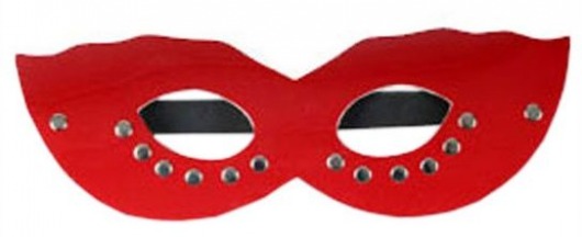 Красная маска CLASSIC с заклёпками - Eroticon - купить с доставкой в Краснодаре