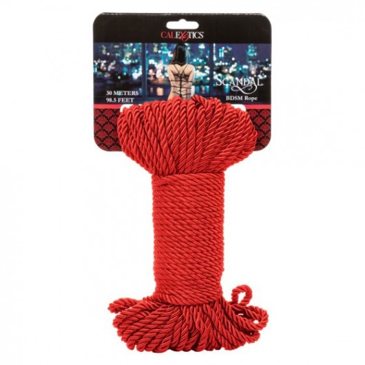 Красная веревка для связывания BDSM Rope - 30 м. - California Exotic Novelties - купить с доставкой в Краснодаре