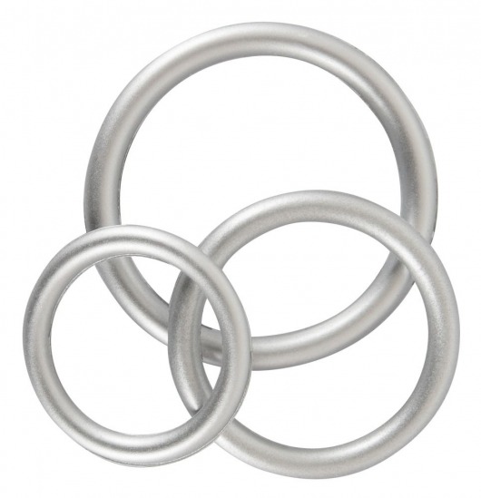 Набор из 3 эрекционных колец под металл Metallic Silicone Cock Ring Set - Orion - в Краснодаре купить с доставкой