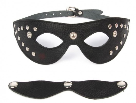 Черная маска со съемными шорами на заклепках - Notabu - купить с доставкой в Краснодаре