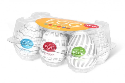 Набор из 6 мастурбаторов Tenga EGG Easy Beat с различным рельефом - Tenga - в Краснодаре купить с доставкой