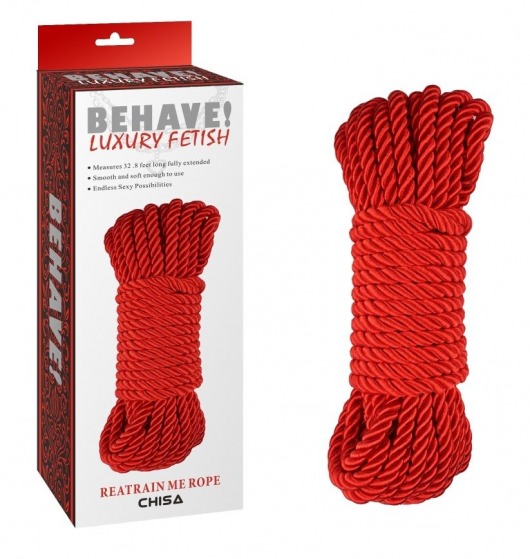Красная веревка для шибари Reatrain Me Rope - 10 м. - Chisa - купить с доставкой в Краснодаре