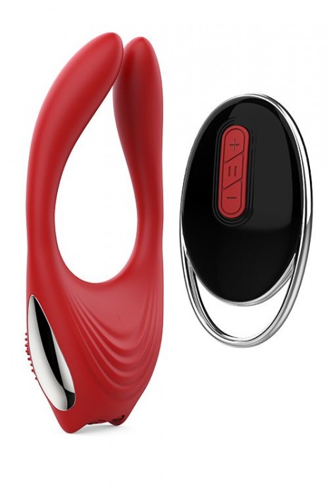 Красное эрекционное кольцо EROS с пультом ДУ - Dream Toys - в Краснодаре купить с доставкой