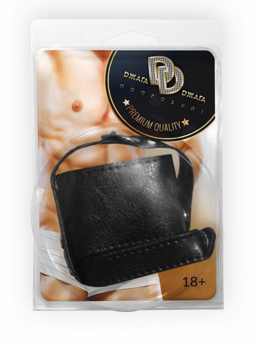 Черная утяжка на пенис и мошонку с кольцом - Джага-Джага - купить с доставкой в Краснодаре