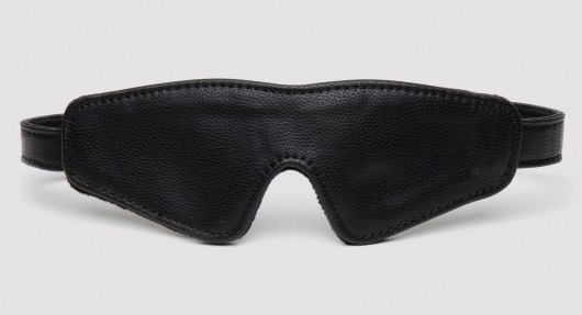 Черная плотная маска на глаза Bound to You Faux Leather Blindfold - Fifty Shades of Grey - купить с доставкой в Краснодаре