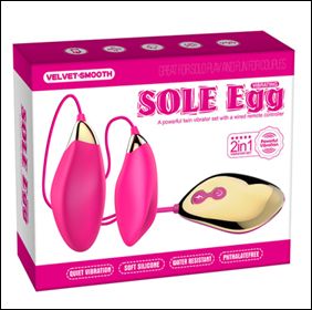 Парные розовые виброяца Sole Egg с пультом - Warrior Kings