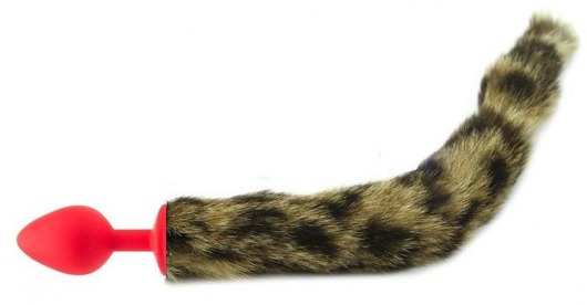 Красная анальная пробка с кошачьим хвостиком - Vandersex