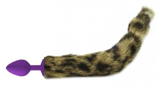 Фиолетовая анальная пробка с кошачьим хвостиком - Vandersex