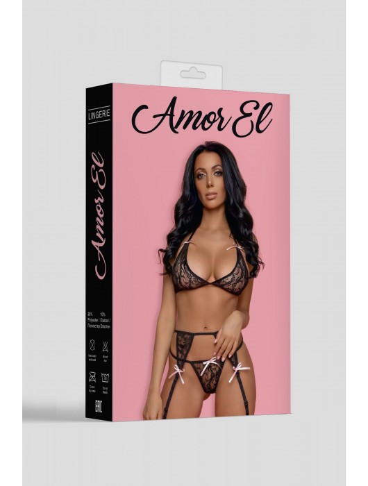 Соблазнительный кружевной комплект из 3 предметов - Amor El купить с доставкой